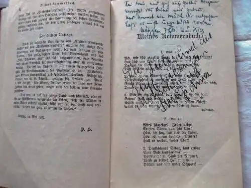 Kommersbuch Studentenliederbuch Studentika Stempel Zieglerschule Zwickau 1897