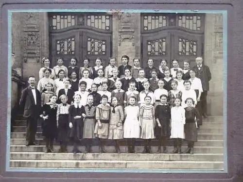 altes Foto Leipzig ? Schulklasse um 1910 Fotograf Gäbler Leipzig Schönefeld