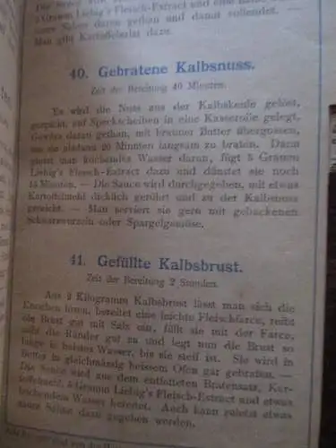 seltenes Liebig Company`s Fleisch Extract in der bürgerlichen Küche um 1900