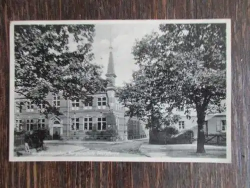 seltene alte AK Gräfenhainichen Bürgerschule Oberpfarre gelaufen 1944