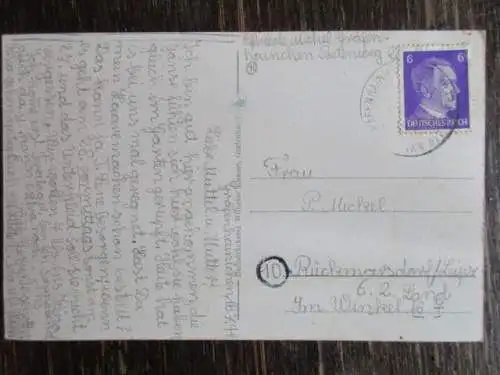 seltene alte AK Gräfenhainichen Bürgerschule Oberpfarre gelaufen 1944