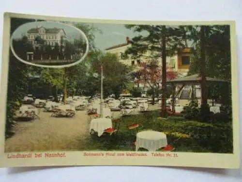Seltene AK Lindhardt Naunhof Bohmann Hotel zum Waldfrieden um 1920