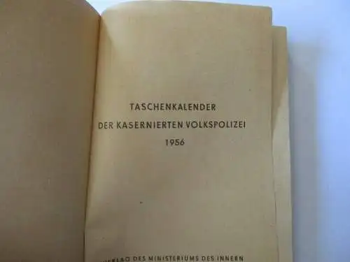 NVA  KVP Taschenkalender der Kasernierten Volkspolizei 1956