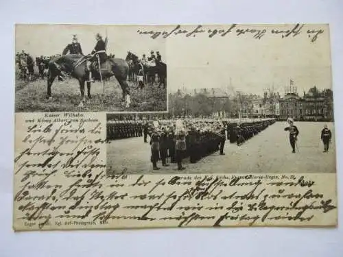 Ak Metz Parade Königl. Sächs. Fussartillerie Regiments No. 12 Kaiser König 1903