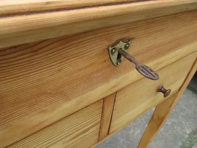 Stehpult Schreibtisch Biedermeier  um 1870 Weichholz mit Schubladen 10