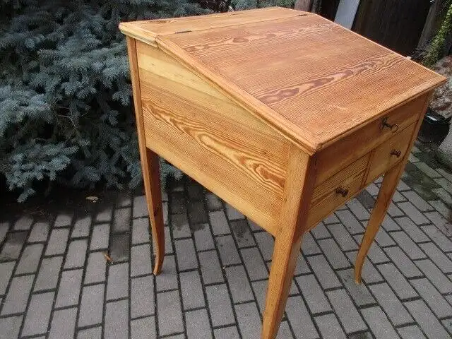 Stehpult Schreibtisch Biedermeier  um 1870 Weichholz mit Schubladen 5