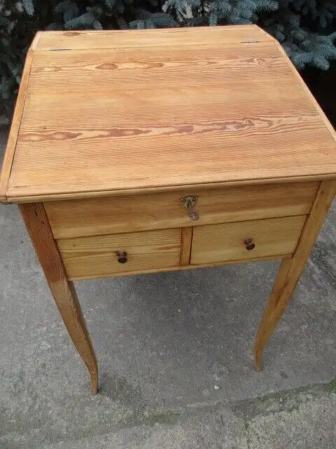 Stehpult Schreibtisch Biedermeier  um 1870 Weichholz mit Schubladen 7
