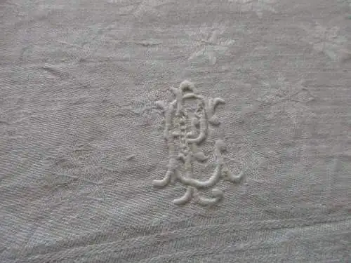 altes Leinen Damast Geschirrtuch um 1920  ( 71 )