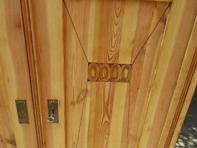 Kleiderschrank Dielenschrank Schrank Jugendstil um 1910 Weichholz Zerlegbar 2