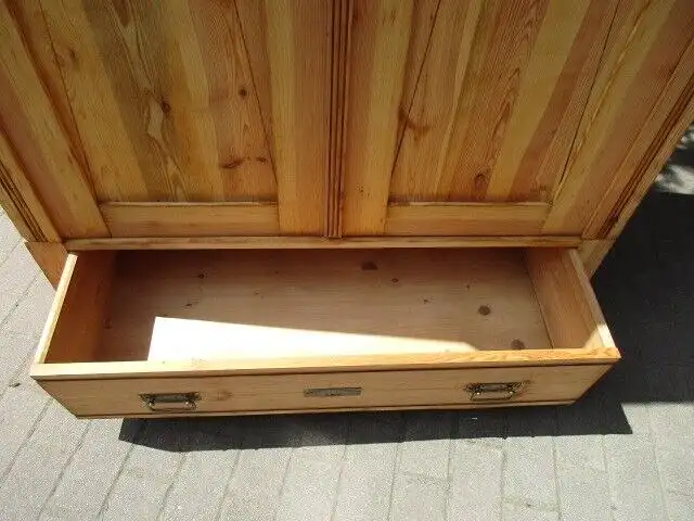 Kleiderschrank Dielenschrank Schrank Jugendstil um 1910 Weichholz Zerlegbar 6