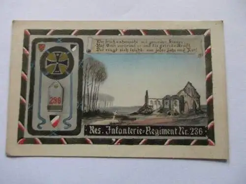 seltene AK Res. Infanterie-Regiment 236 Köln-Deutz 1917