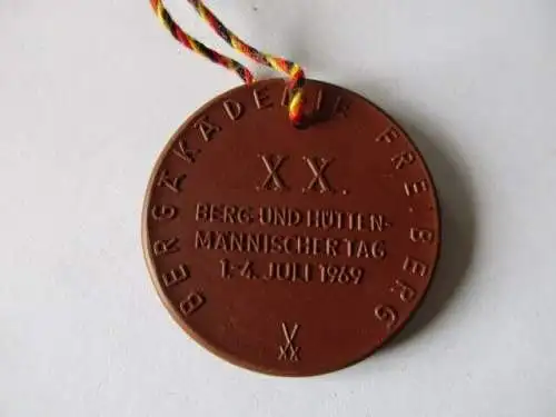 DDR Medaille Bergbauakademie Freiberg XX Berg-und Hütten männischer Tag 1969