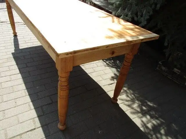 alter Tisch Esstisch Jugendstil Weichholz um 1900  231 cm lang 7