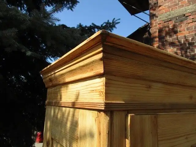 Kleiderschrank Dielenschrank Schrank Jugendstil um 1900 Weichholz 2