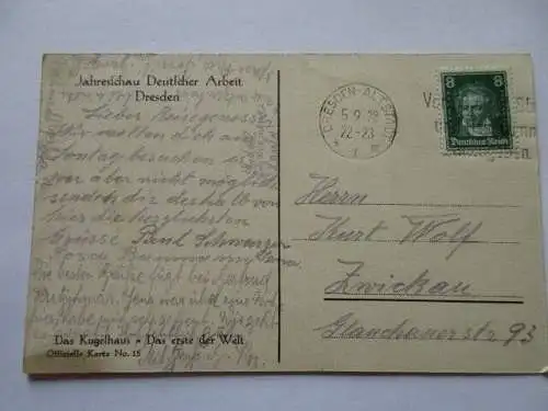 seltene AK Dresden 1928 Jahresschau deutscher Arbeit