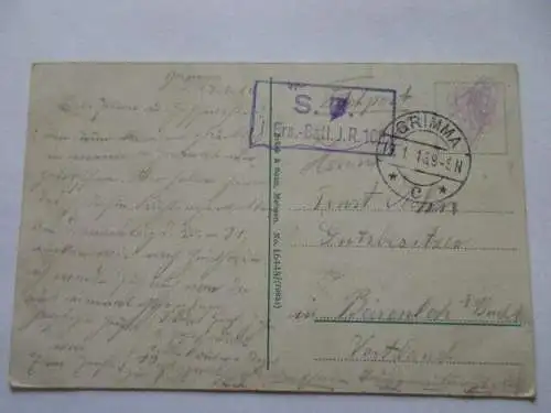 seltene AK Grimma 1916 Gattersburg