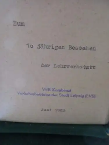 DDR Medaille Leipzig Verkehrsbetrieb 1982