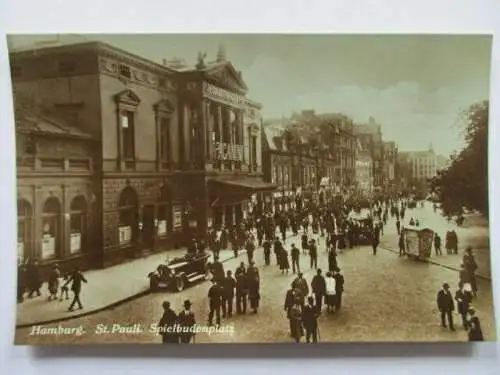 seltene Ak Hamburg St. Pauli Spielbudenplatz mit Cigaretten Haus um 1925