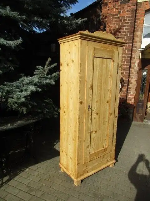 Kleiderschrank Dielenschrank Schrank Jugendstil Weichholz 1 türig 87 cm breit 5