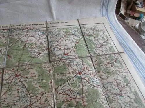 Messtischblatt auf Leinen Leipzig - Halle   Nr. 03 