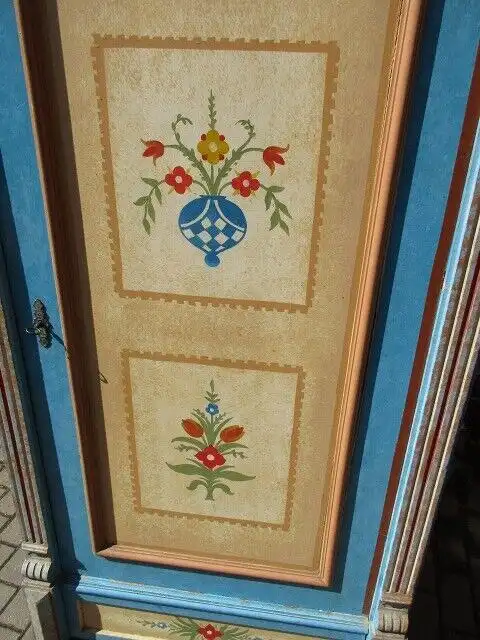 Bauernschrank Landhausschrank  Kleiderschrank  Gründerzeit um 1880 Bemalt  3
