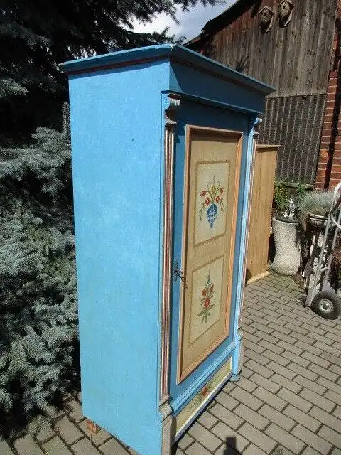 Bauernschrank Landhausschrank  Kleiderschrank  Gründerzeit um 1880 Bemalt  5