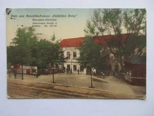 Alte Ak Dresden Striesen Ball Gesellschaftshaus sächsischer Prinz gelaufen 1917