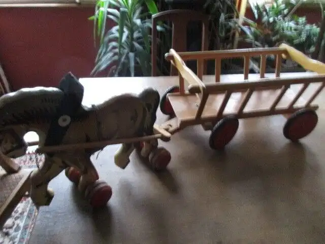 großes Pferdegespann Holz  der Firma Verhofa  92 cm 0