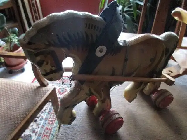 großes Pferdegespann Holz  der Firma Verhofa  92 cm 1