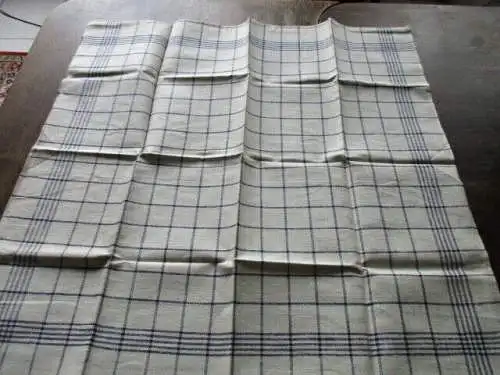  5 Leinen Geschirrtücher Handtuch Tischläufer blaue Streifen Art Deco  ( 91 )