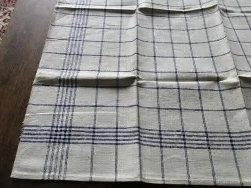  5 Leinen Geschirrtücher Handtuch Tischläufer blaue Streifen Art Deco  ( 91 )