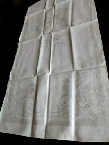 Jugendstil 2 alte Leinen Handtücher Küchentuch Tischläufer DK (180)