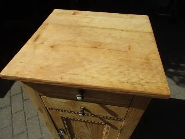 Nachtschrank Jugendstil mit zwei Laden um 1910 Weichholz Nr. 7 1