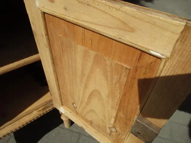 Nachtschrank Jugendstil mit zwei Laden um 1910 Weichholz Nr. 7 10