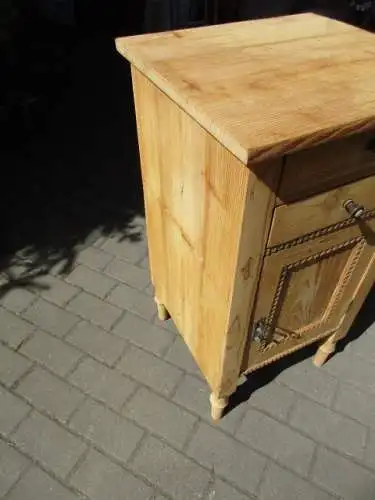 Nachtschrank Jugendstil mit zwei Laden um 1910 Weichholz Nr. 7