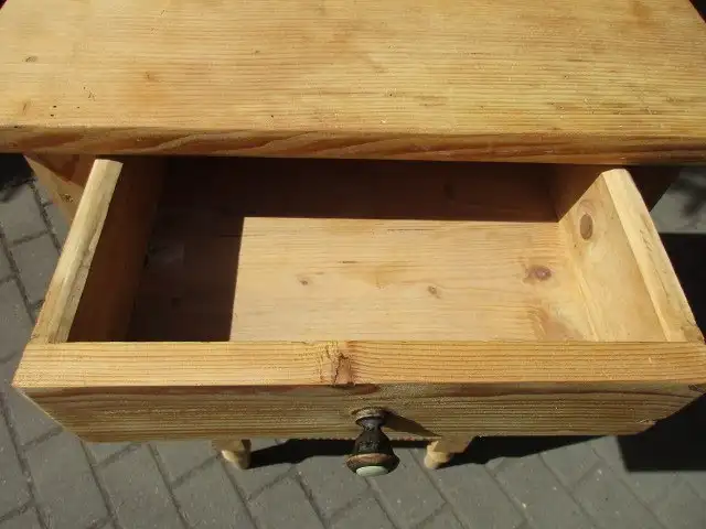 Nachtschrank Jugendstil mit zwei Laden um 1910 Weichholz Nr. 7 6