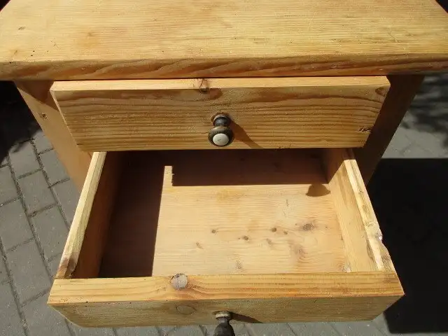 Nachtschrank Jugendstil mit zwei Laden um 1910 Weichholz Nr. 7 7