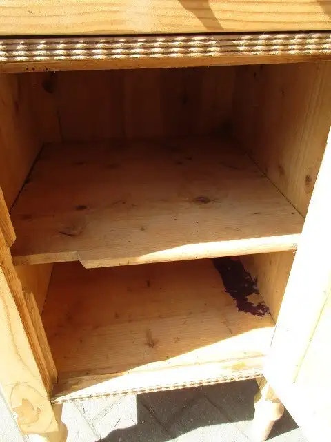 Nachtschrank Jugendstil mit zwei Laden um 1910 Weichholz Nr. 7 8