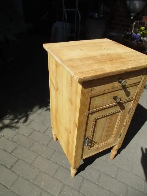 Nachtschrank Jugendstil mit zwei Laden um 1910 Weichholz Nr. 6 1