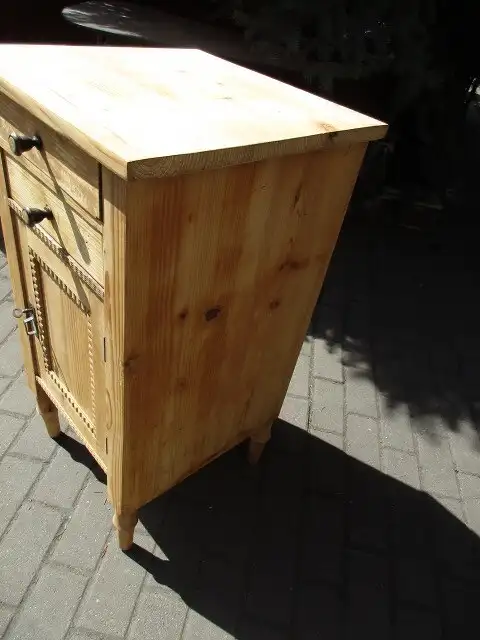 Nachtschrank Jugendstil mit zwei Laden um 1910 Weichholz Nr. 6 2