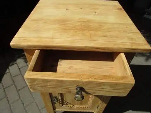 Nachtschrank Jugendstil mit zwei Laden um 1910 Weichholz Nr. 6