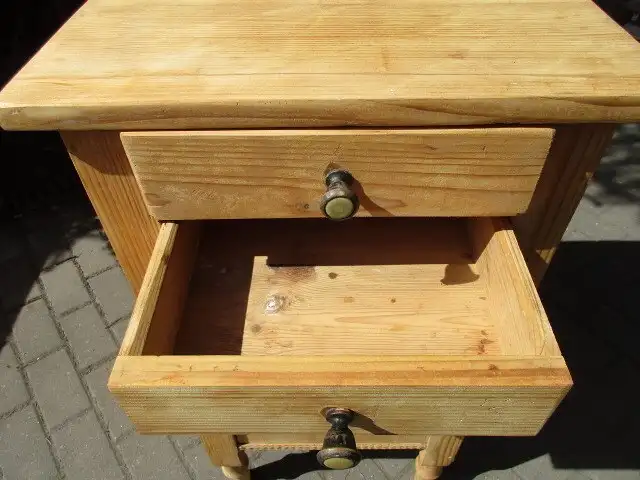 Nachtschrank Jugendstil mit zwei Laden um 1910 Weichholz Nr. 6 6