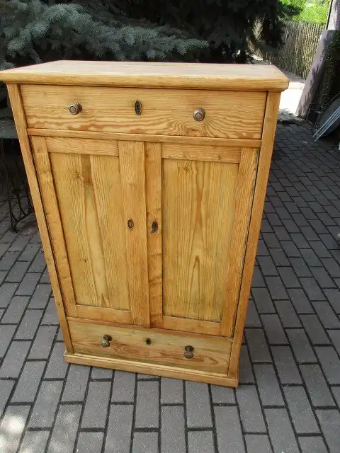 Vertiko Schuhschrank  Jugendstil um 1910 Weichholz   76 cm breit 0