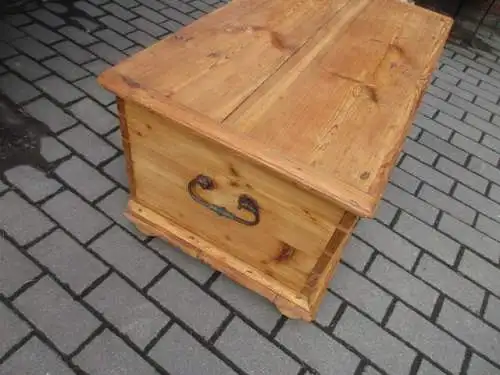 Truhe Flachdeckeltruhe Biedermeier um 1860 Weichholz Nr. 8
