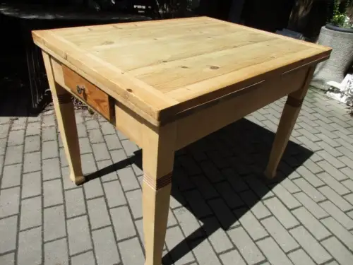 Tisch Esstisch Jugendstil um 1910 Weichholz  zum Ausziehen  auf 196 cm Nr. 11