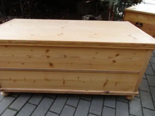 Truhe Flachdeckeltruhe Biedermeier um 1860 Weichholz Nr. 7