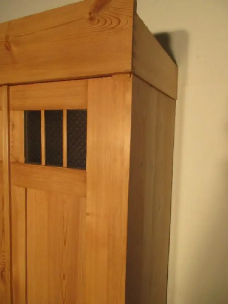 zweitüriger Kleiderschrank Dielenschrank  Jugendstil um 1900  Weichholz Zerleger 7
