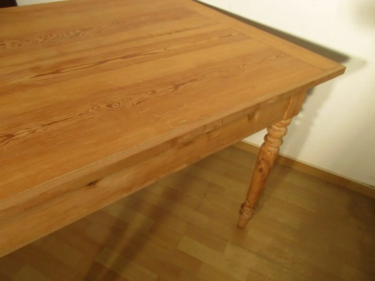 Tisch Esstisch mit Schublade Gründerzeit um 1880 Weichholz Nr. 1 6