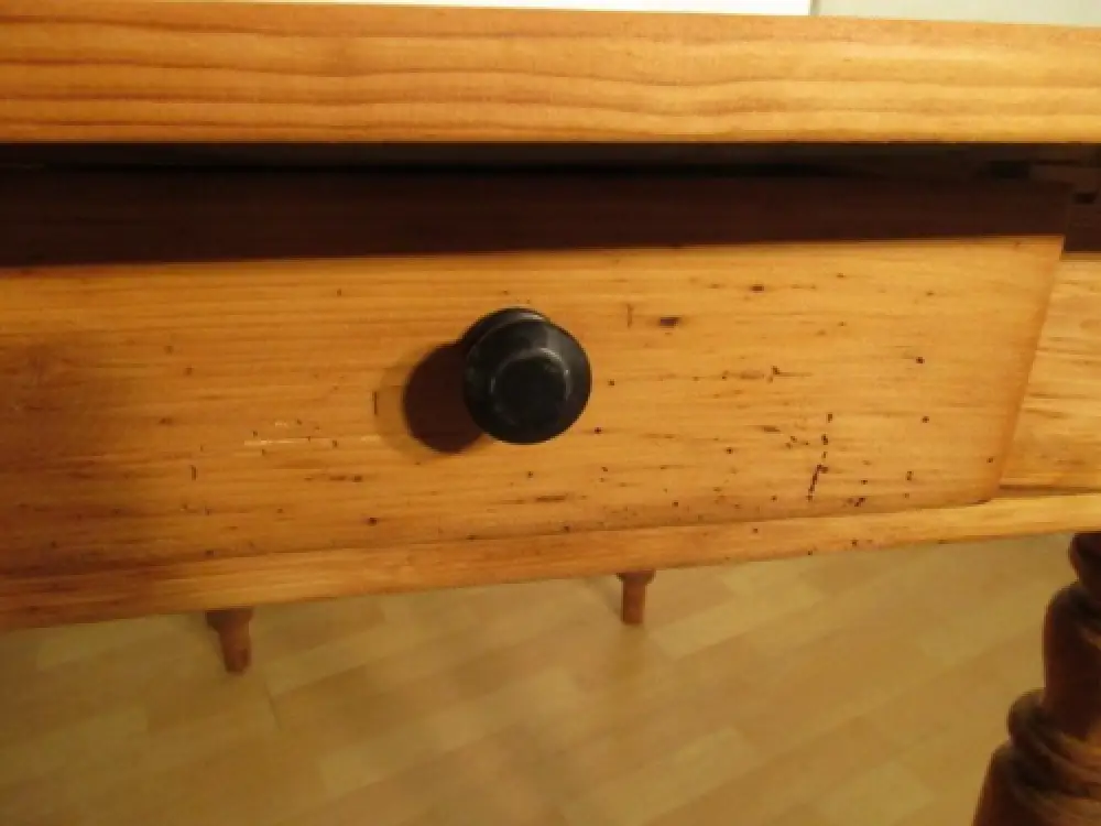 Tisch Esstisch mit Schublade Gründerzeit um 1880 Weichholz Nr. 2 2