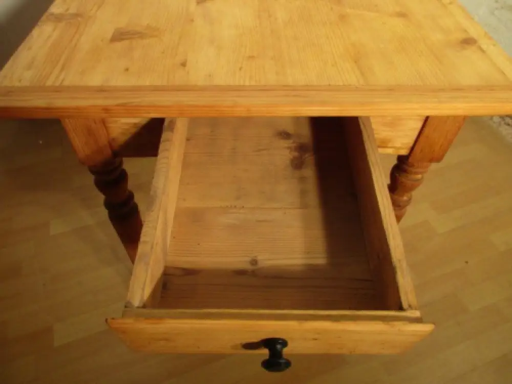 Tisch Esstisch mit Schublade Gründerzeit um 1880 Weichholz Nr. 2 3